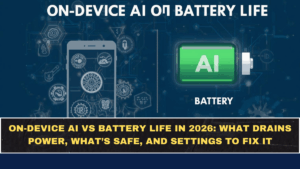 On-Device AI vs Battery Life in 2026: What Drains Power, What’s Safe, and Settings to Fix It